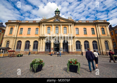 Schwedische Akademie und Nobel Museum in die Börse, Platz Stortorget, Gamla Stan (Altstadt), Stockholm, Schweden Stockfoto