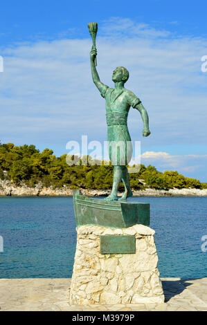 Eine Statue von pyropolitis ein Held in der Griechischen Revolution Stockfoto