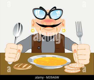 Mann für Essen Stock Vektor