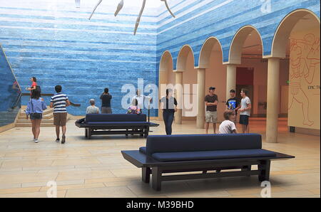 AUSTIN, Texas - 30. SEPTEMBER 2017: Foyer des Blanton Museum für Kunst am Eingang der Universität von Texas in Austin Stockfoto