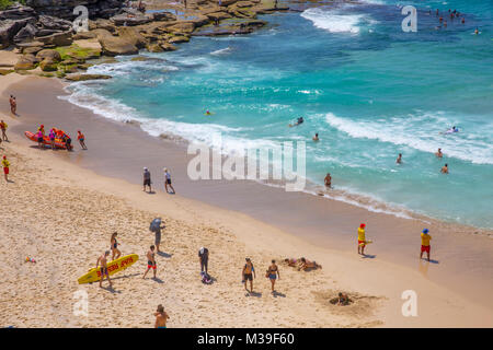 Nähe: Tamarama Beach in den östlichen Vororten von Sydney, New South Wales, Australien Stockfoto