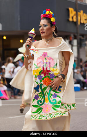 Brownsville, Texas, USA - 25. Februar 2017, Grand International Parade ist Teil der Charro Tage Fiesta - Fiestas Mexicanas, ein bi-nationales Festival Stockfoto