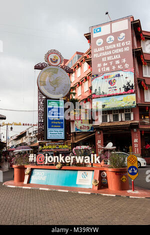 Malaka, Malaysia, 11. Dezember 2017: Jonker Walk Shopping Street in Melaka, Malaysia Stockfoto