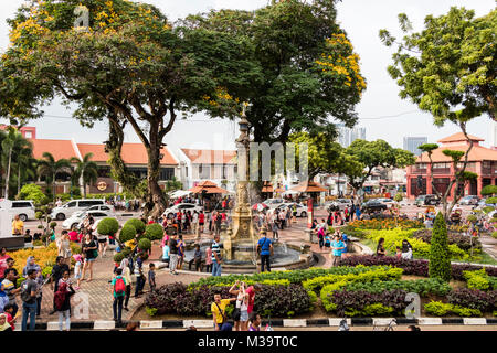 Melaka, Malaysia, 11. Dezember 2017: Das rote Gebäude oder das Stadhuys Bereich in Melaka, Malaysia Stockfoto