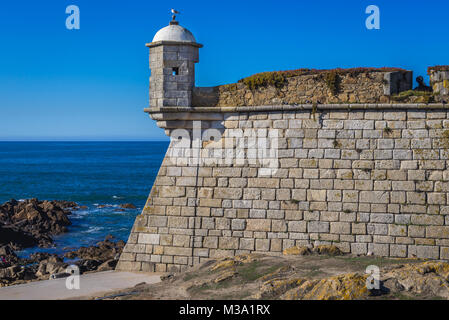 Fort von Sao Francisco do Queijo weiß auch als Schloss des Käse in Porto, die zweitgrößte Stadt in Portugal auf der Iberischen Halbinsel Stockfoto