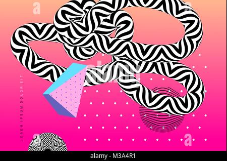 Zusammenfassung Hintergrund Vorlage mit Op art Elemente Stock Vektor