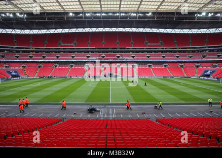 Wembley Stadium, UK. Allgemeine Ansicht des Stadions während der Premier League Spiel zwischen Arsenal und Tottenham Hotspur im Wembley Stadion im Februar in London, England 10 2018. (Foto durch Arron Gent/phcimages.com) Credit: PHC Images/Alamy leben Nachrichten Stockfoto