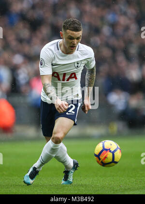 London, Großbritannien. 10 Feb, 2018. Kieran Trippier von Tottenham Hotspur beim Premier League Spiel zwischen Arsenal und Tottenham Hotspur im Wembley Stadium am 10. Februar 2018 in London, England. (Foto durch Arron Gent/phcimages.com) Credit: PHC Images/Alamy Live NewsCredit: PHC Images/Alamy leben Nachrichten Stockfoto