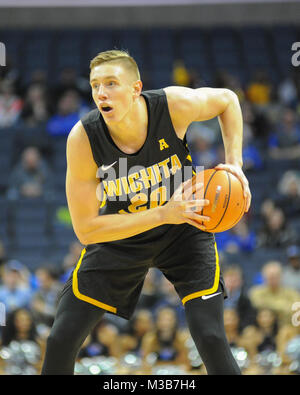 Februar 06, 2018; Memphis, TN, USA; Wichita Zustand Shockers center, Rauno Nurger (20), NCAA D1 Basketball in Memphis. Wichita besiegt Memphis, 85-65, am FedEx Forum. Kevin Lanlgey/CSM Stockfoto