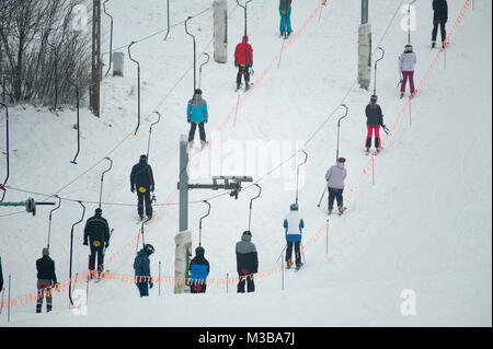 Wiezyca, Polen. 10. Februar 2018. Skigebiet in Koszalkowo, Polen. 10. Februar 2018 © wojciech Strozyk/Alamy leben Nachrichten Stockfoto