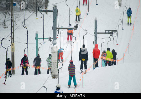 Wiezyca, Polen. 10. Februar 2018. Skigebiet in Koszalkowo, Polen. 10. Februar 2018 © wojciech Strozyk/Alamy leben Nachrichten Stockfoto