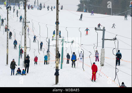 Wiezyca, Polen. 10. Februar 2018. Skigebiet in Koszalkowo, Polen. 10. Februar 2018 © wojciech Strozyk/Alamy leben Nachrichten Stockfoto