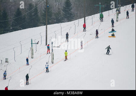 Wiezyca, Polen. 10. Februar 2018. Skigebiet in Koszalkowo, Polen. 10. Februar 2018 © wojciech Strozyk/Alamy leben Nachrichten Stockfoto