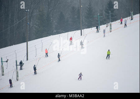 Wiezyca, Polen. 10. Februar 2018. Skigebiet in Koszalkowo, Polen. 10. Februar 2018 © wojciech Strozyk/Alamy leben Nachrichten Stockfoto