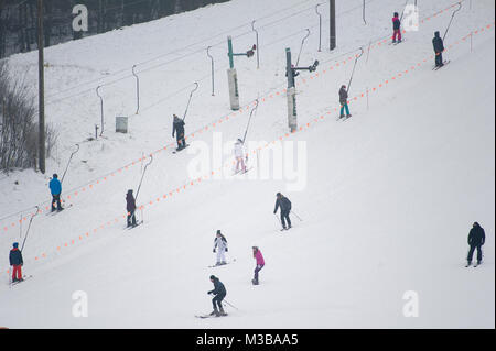 Wiezyca, Polen. 10. Februar 2018. Skigebiet in Koszalkowo, Polen. 10. Februar 2018 © wojciech Strozyk/Alamy leben Nachrichten Stockfoto