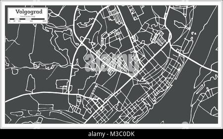 Wolgograd Russland Stadtplan im Retro-stil. Übersichtskarte. Vector Illustration. Stock Vektor