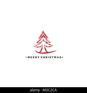 Red christmas tree Vector Illustration. Stock Vektor