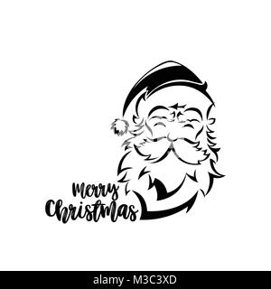 Minimale Logo von Santa Claus Vector Illustration Stock Vektor