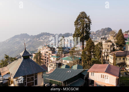 DARJEELING, Indien, 6. März 2017: Blick von Darjeeling Stadt in West Bengal, Indien Stockfoto