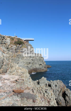 Transparente Oryukdo Skywalk zu sehen Oryukdo Inseln in Busan, Südkorea Stockfoto