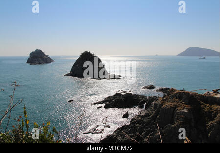 Oryukdo bedeutet fünf-sechs Inselstaaten und die Inseln in Busan, Südkorea Stockfoto