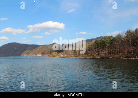 Herbst Landschaft der Insel Nami in sonniger Tag, Südkorea Stockfoto