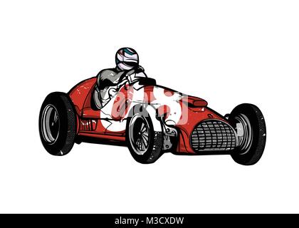 Vintage sport Rennwagen Stock Vektor