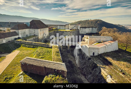 Die Zitadelle von Besançon, eine Festung aus dem 17. Jahrhundert, die von Vauban für Louis XIV. UNESCO-Weltkulturerbe. Besançon. Doubs. Bourgogne-Franche-Comt Stockfoto