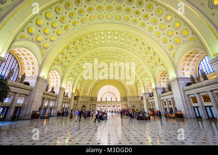 WASHINGTON DC - 17. JUNI 2016: Union Station in Washington. Der historische Bahnhof 1907 eröffnet. Stockfoto