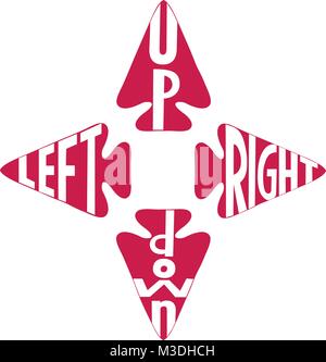 Rechts, links, oben und unten Pfeile, Symbole, logo Stock Vektor