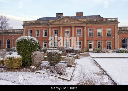 Schnee am Colwick Hall Hotel in Nottingham, England, Großbritannien Stockfoto