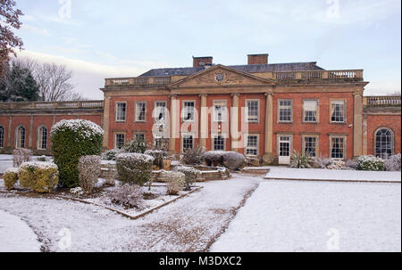Schnee am Colwick Hall Hotel in Nottingham, England, Großbritannien Stockfoto