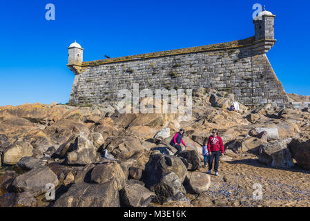 Fort von Sao Francisco do Queijo weiß auch als Schloss des Käse in Porto, die zweitgrößte Stadt in Portugal auf der Iberischen Halbinsel Stockfoto