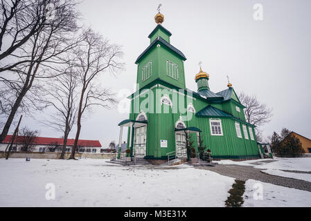 Orthodoxe Kirche des Erzengels Michael in Trzescianka Dorf, Hajnowka County im Nordosten der Woiwodschaft Podlachien in Polen Stockfoto