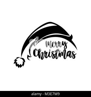 Schwarz santa claus hat Vector Illustration. Stock Vektor