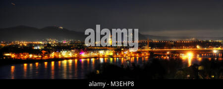 Bonn Panorama bei Nacht, Deutschland im Jahr 2015 übernommen Stockfoto