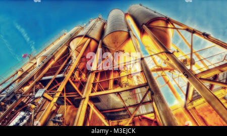 Konkrete Mischstation im Jahr 2015 getroffen Stockfoto