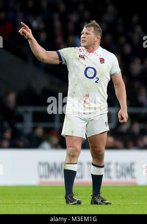 England's Dylan Hartley während der NatWest 6 Nations Spiel im Twickenham Stadium, London. Stockfoto