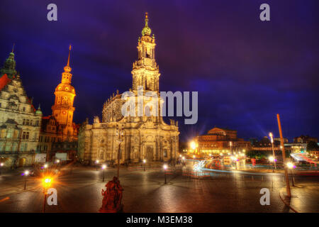 Dom Frauenkirche Dresden 2013 getroffen Stockfoto