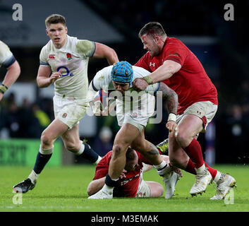 England's Jack Nowell in Aktion während der NatWest 6 Nations Spiel im Twickenham Stadium, London. Stockfoto