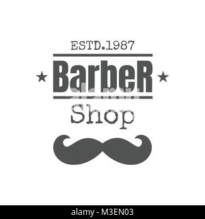 Vintage barbershop zugeschickt oder Logo Stock Vektor