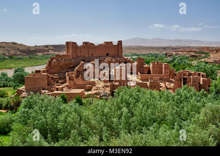 Ruinen der riesigen Casbah in El-Kel Âa M'Gouna, Marokko, Afrika Stockfoto