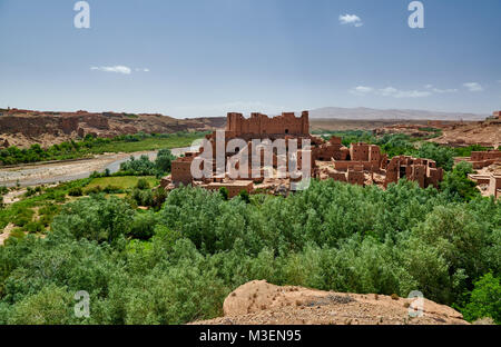 Ruinen der riesigen Casbah in El-Kel Âa M'Gouna, Marokko, Afrika Stockfoto