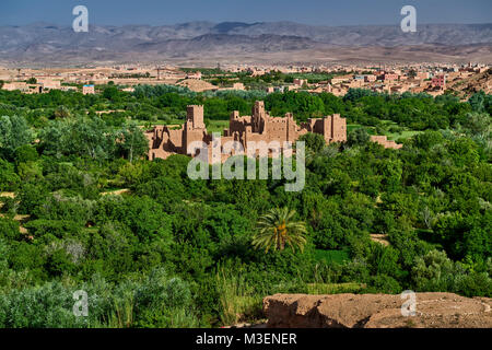 Ruinen der riesigen Casbah in El-Kel Âa M'Gouna, Marokko, Afrika Stockfoto