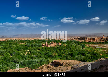 Ruinen der riesigen Casbah in El-Kel Âa M'Gouna, Marokko, Afrika Stockfoto