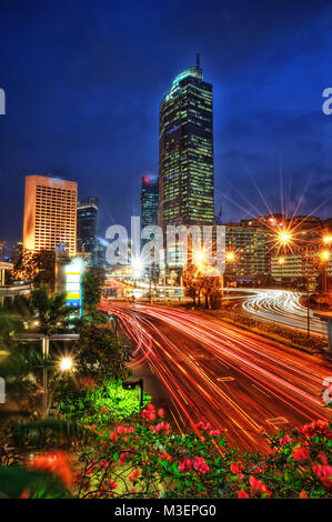 Skyline Jakarta, Indonesien im Jahr 2015 getroffen Stockfoto