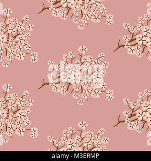 Cherry Blossom nahtlose Vektor Muster. Stock Vektor