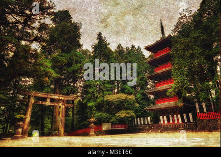 Taiyu-in Tempel Nikko im Jahr 2015 getroffen Stockfoto