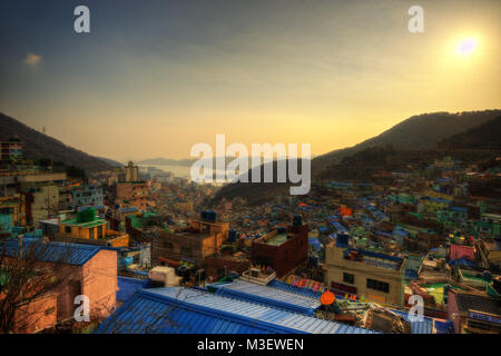 Gamcheon Slum in Busan Korea im Jahr 2015 getroffen Stockfoto