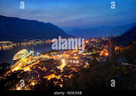 Kotor Sonnenuntergang Montenegro im Jahr 2015 getroffen Stockfoto